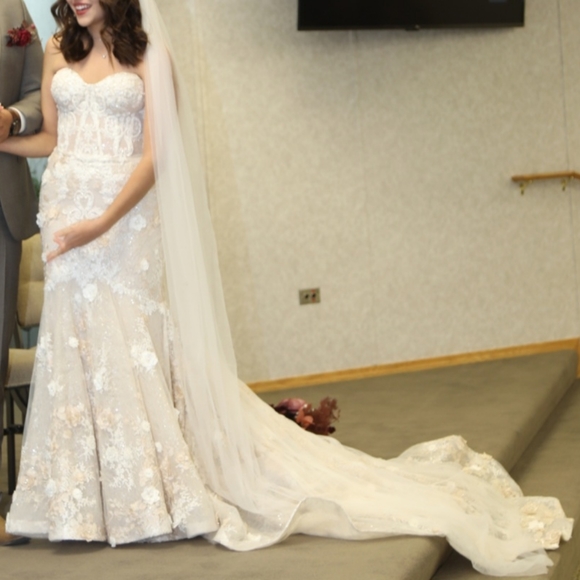 Eva Lendel "Santa" Wedding Dress ABSOLUTELY STUNNING - Picture 5 of 13